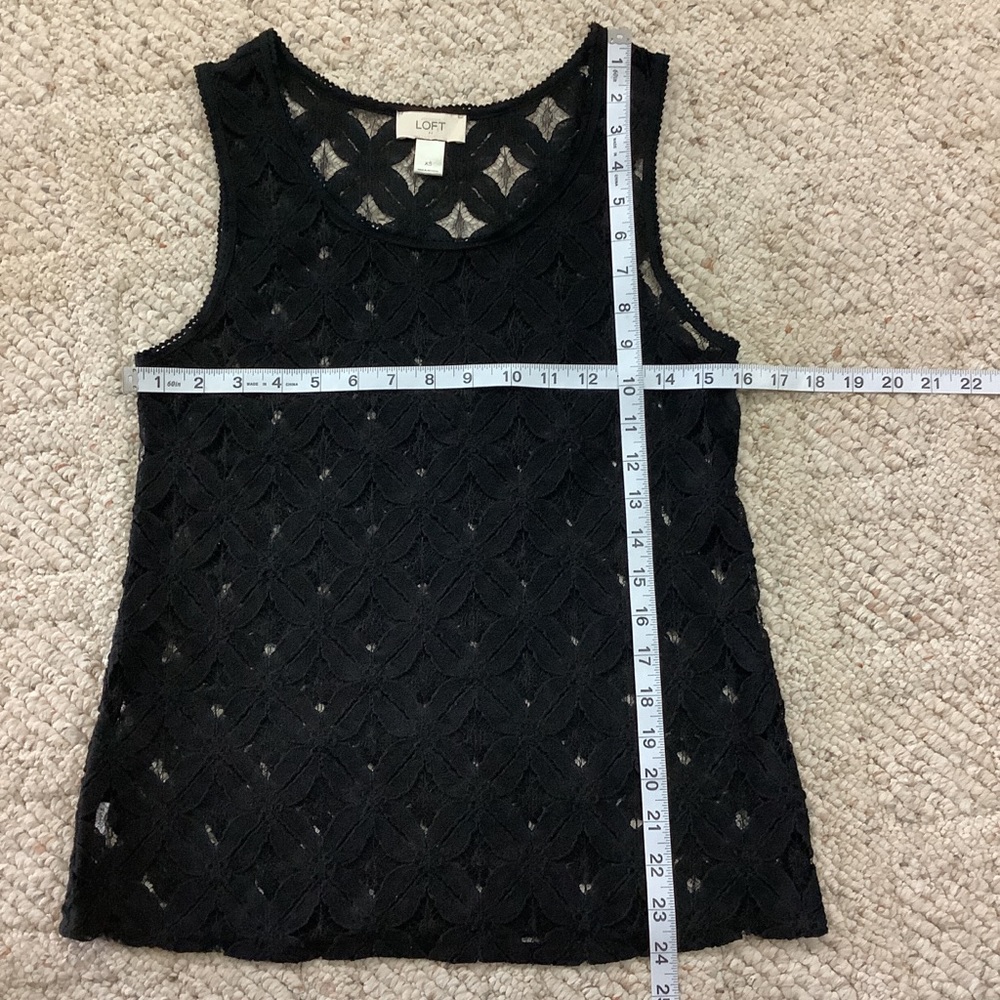 ANN TAYLOR LOFT Sheer Black-Lace Tank Top 123 - Picture 9 of 9